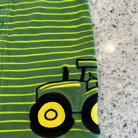 John Deere Tractor Green Striped Kids One Piece romper 9/12 months - Picture 2 of 7